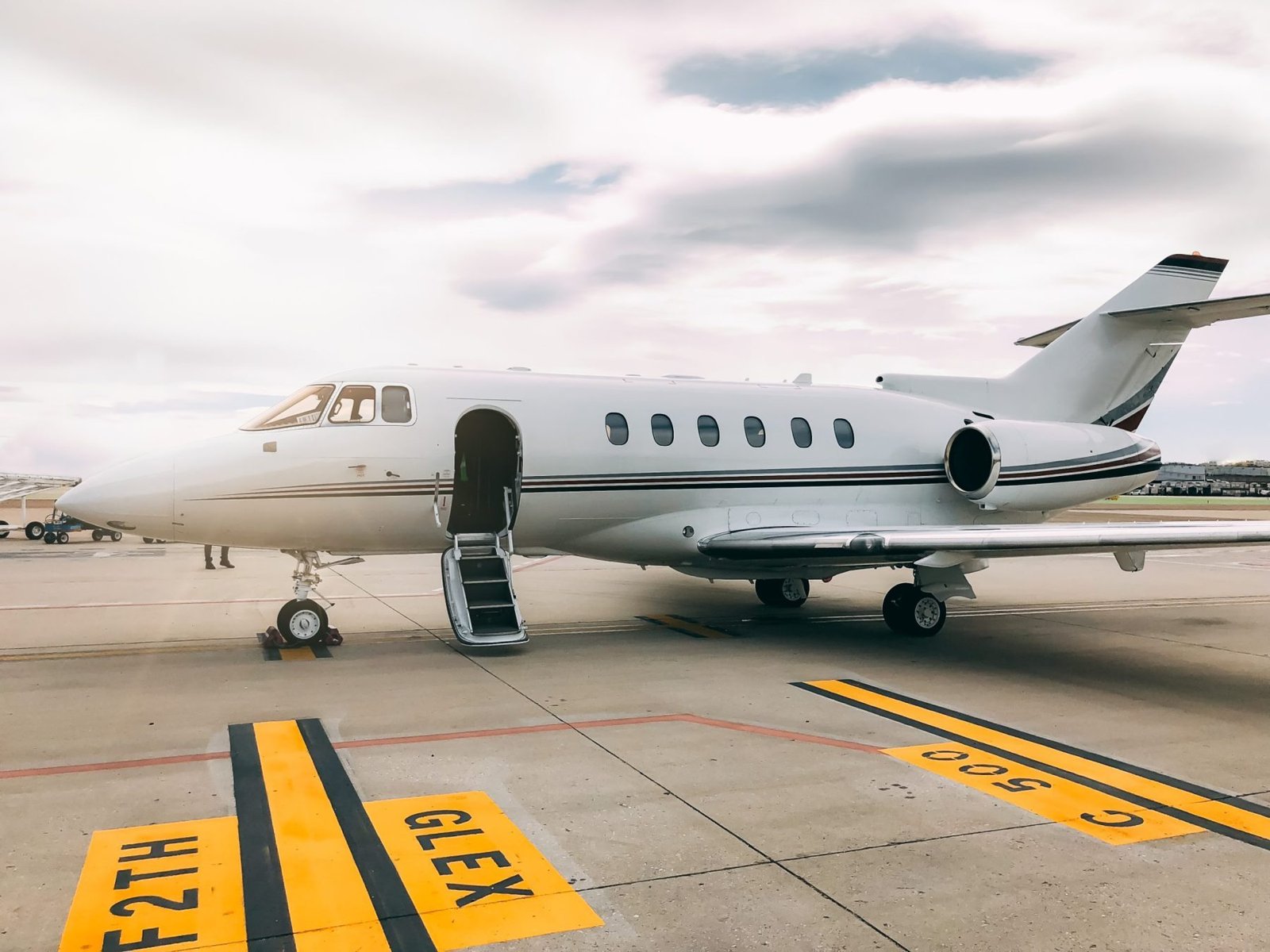 Private jet on stand for a VIP flight